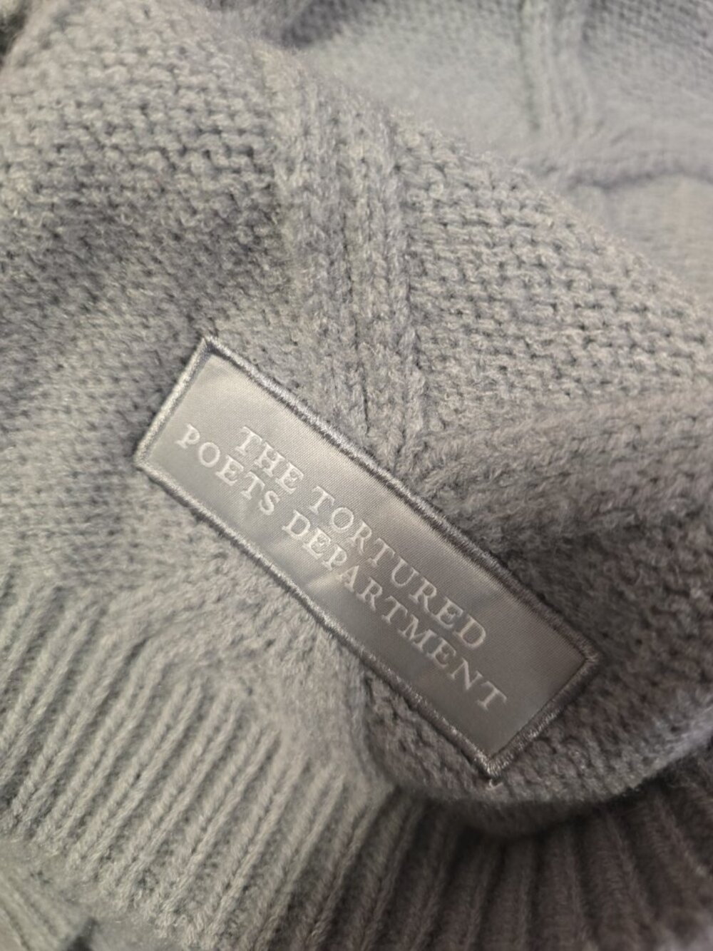 Taylor Swift Cardigan Tortured Poets Department Merch Gray Sweater Womens XL/2XL - Picture 10 of 11